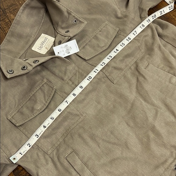 Upwest Cropped Ecohemp Twill Jacket Taupe Tan Hemp and recycled polyester small - Picture 9 of 16